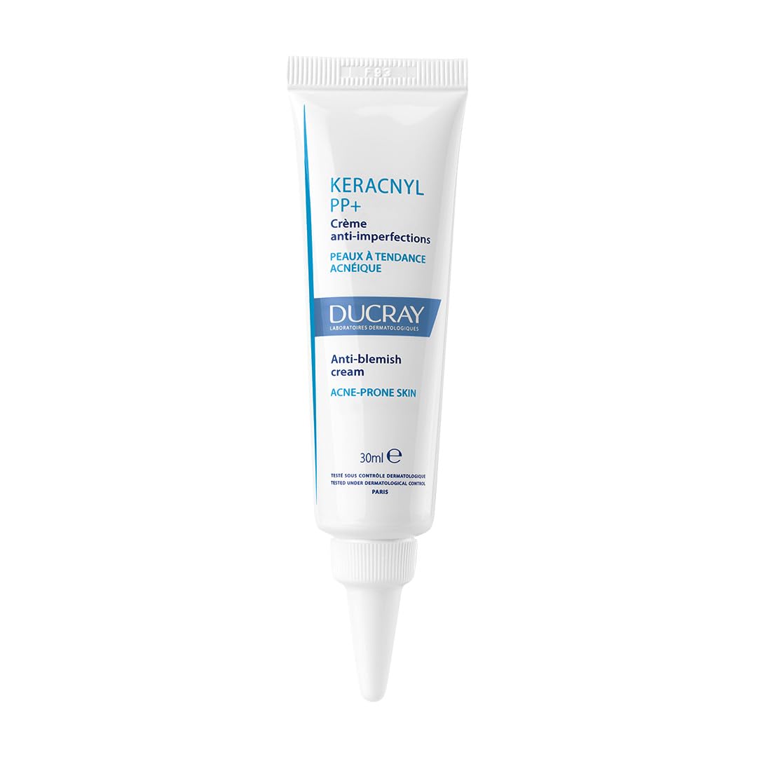 Ducray Keracnyl PP+ Anti-Blemish Cream - Eliminates Inflamed Spots and Limits The Appearance of Marks - Fragrance-Free, Non Comedogenic - 30ml Tube