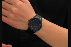 CURREN Men's Analog Watch Gun Metal Steel Case Black Dial Black Stainless Steel Bracelet