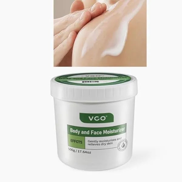 VGO Body Moisturizer Hydrating Moisturizing Cream Body and Face Moisturizer Body Cream for Dry & Sensitive Skin Fragrance Free Non Greasy, 500g / 17.64oz
