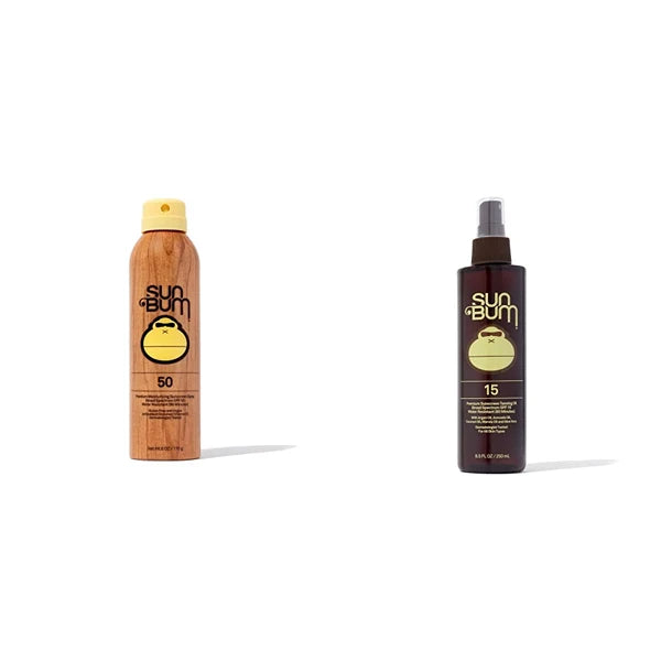 Sun Bum Original SPF 50 Sunscreen Spray + SPF 15 Tanning Oil Bundle | Reef-Safe Sun Protection