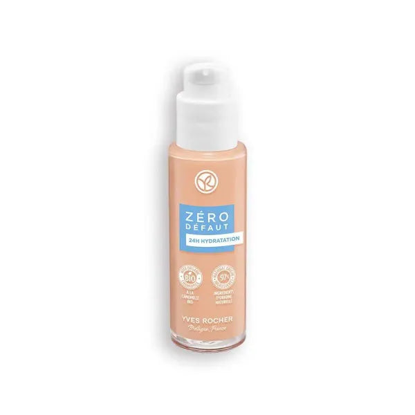 Yves Rocher Moisturising Tonal Foundation Zero Flaws 24 hours Women Every Day Make Up 250 Pink Color - 30 ml / 1 fl oz