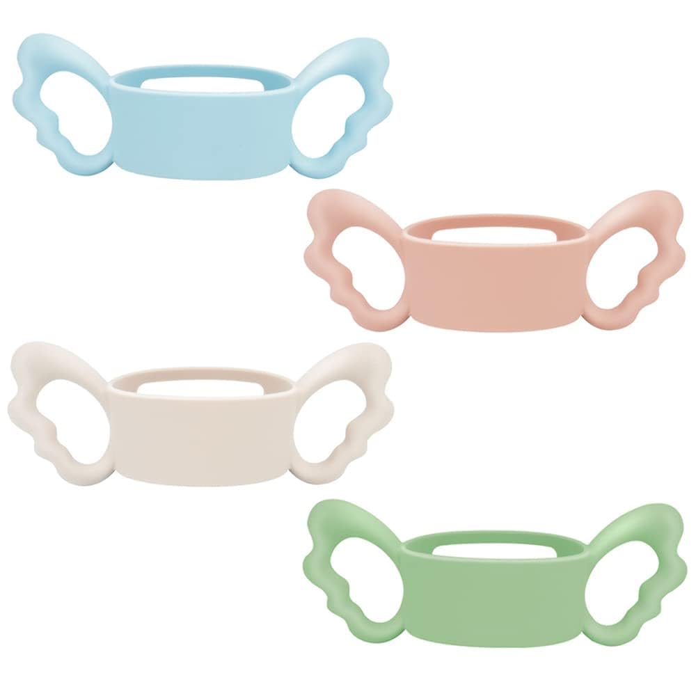 Lonimia Baby Bottle Handles, Silicone Wide-Neck Handle for NUK/Avent/Dr Browns/Hegen Bottle and Other Dia 6-7cm Wide-Neck Baby Bottle, for Baby Gripping (4 Pack)