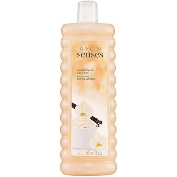Avon Senses Vanilla Cream Bubble Bath 24 fl oz – Madagascar Vanilla & Musk, Long-Lasting Bubbles, Relaxing Moisturizing Bath