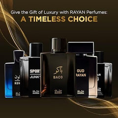 RAYAN Baco Perfume - 100 mL Eau De Parfum, Arabian Perfume for Men, Long lasting perfume with Majestic Scents of Vetiver, Leather, Patchouli & Saffron, Luxury Men Perfume, A Gift for All Occasions