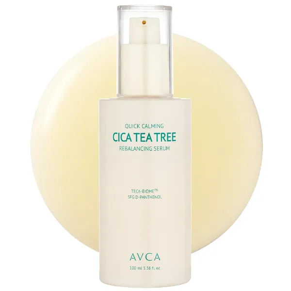 AVCA Quick Calming Cica Tea Tree Serum 100ml(3.38 fl. oz) – Niacinamide & Panthenol, Soothing for Redness and Blemish-Prone Sensitive Skin, Oil-Balancing K-Beauty