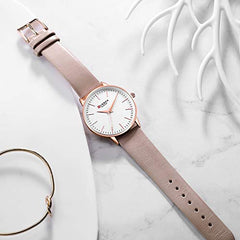 Curren 9021 Quartz Movement Round Dial Stainless Steel Strap Waterproof Women Watch - Gold, White