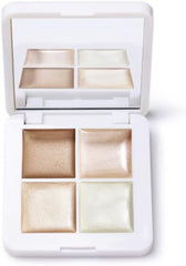 RMS Beauty Living Luminizer Glow Quad Mini Palette - Travel-Friendly Cream Luminizer & Bronzer Set - Coconut Oil & Vitamin E for Glowing Skin (0.08 oz)