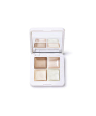 RMS Beauty Living Luminizer Glow Quad Mini Palette - Travel-Friendly Cream Luminizer & Bronzer Set - Coconut Oil & Vitamin E for Glowing Skin (0.08 oz)