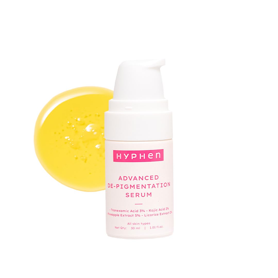 Hyphen Advanced De-Pigmentation Serum For Hyperpigmentation, Melasma, Dark Spots & Scars With 2% Kojic Acid | Visibly Brightens & Even Tones Skin | Serum For Women & Men - 30ml