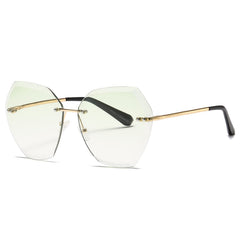 AEVOGUE Sunglasses For Women Oversized Rimless Diamond Cutting Lens Sun Glasses AE0534