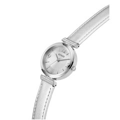 GUESS Women's 28mm Watch - Silver Strap Silver Dial Silver Tone Case