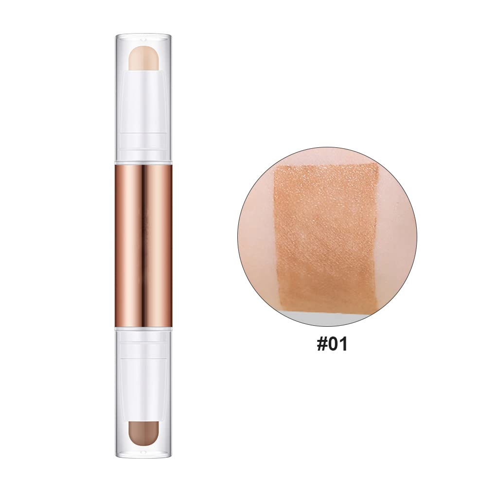 Women Facial Make Up Double-Headed Stick Portable Highlighter Shadow Bronzers Contouring Cosmetics for Professional, Type 1