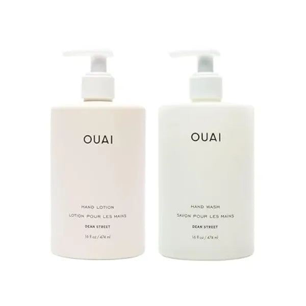 OUAI Hand Wash and Hand Lotion Set, Dean Street Scent Moisturizes and Exfoliates with Daily Use Made with Jojoba Esters, Avocado & Rosehip Oils