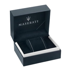 MASERATI Men's 'Traguardo' Quartz Stainless Steel and Leather Fashion Watch, Color:Black (Model: R8871612025)