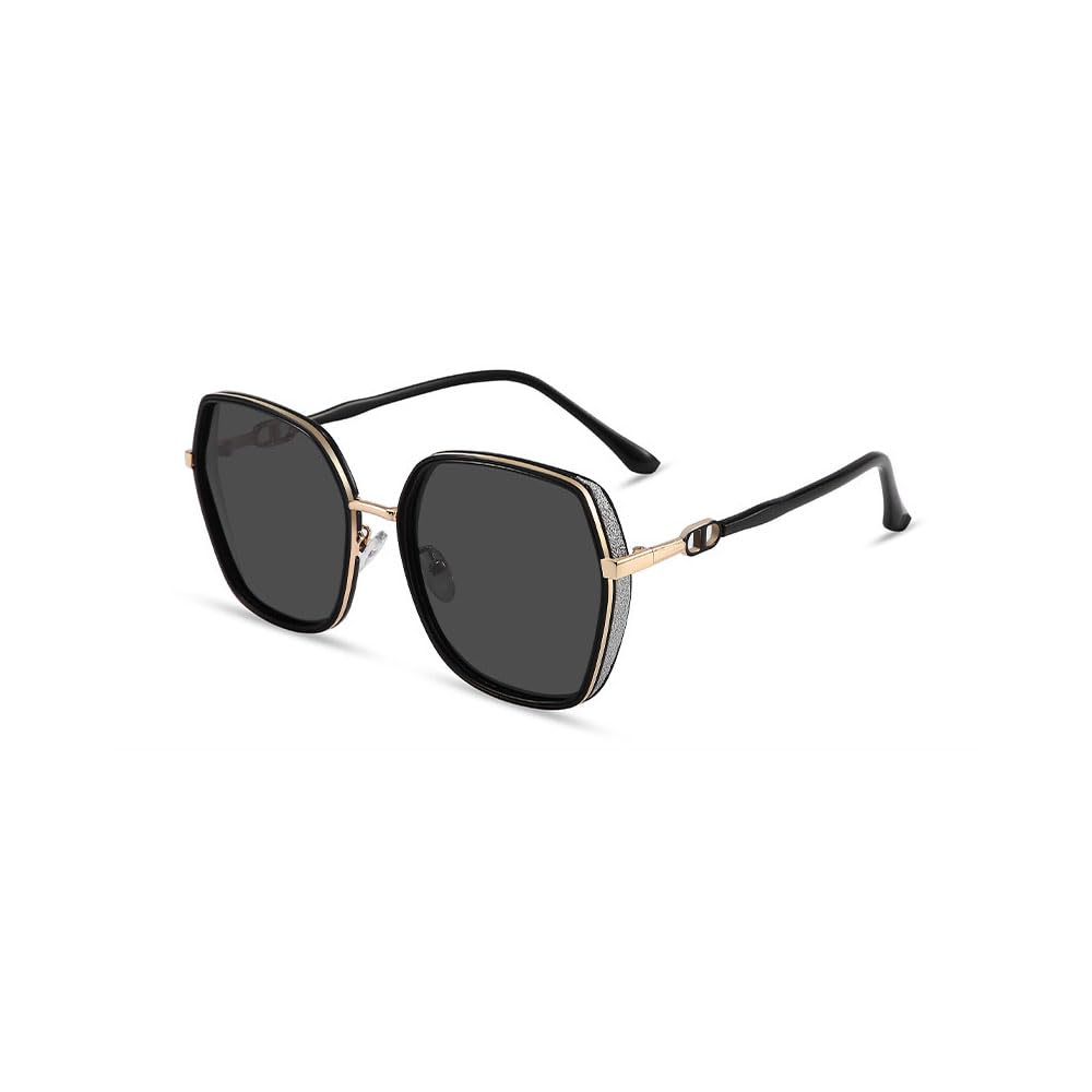 Goodern Polarized Sunglasses for Women Men,Travel Lightweight Sun-Proof Sunglasses Unisex Portable Big Frame Sun Glasses Fashion Sun Protection Sunglasses Outdoor Camping Fishing Sunglasses-Black