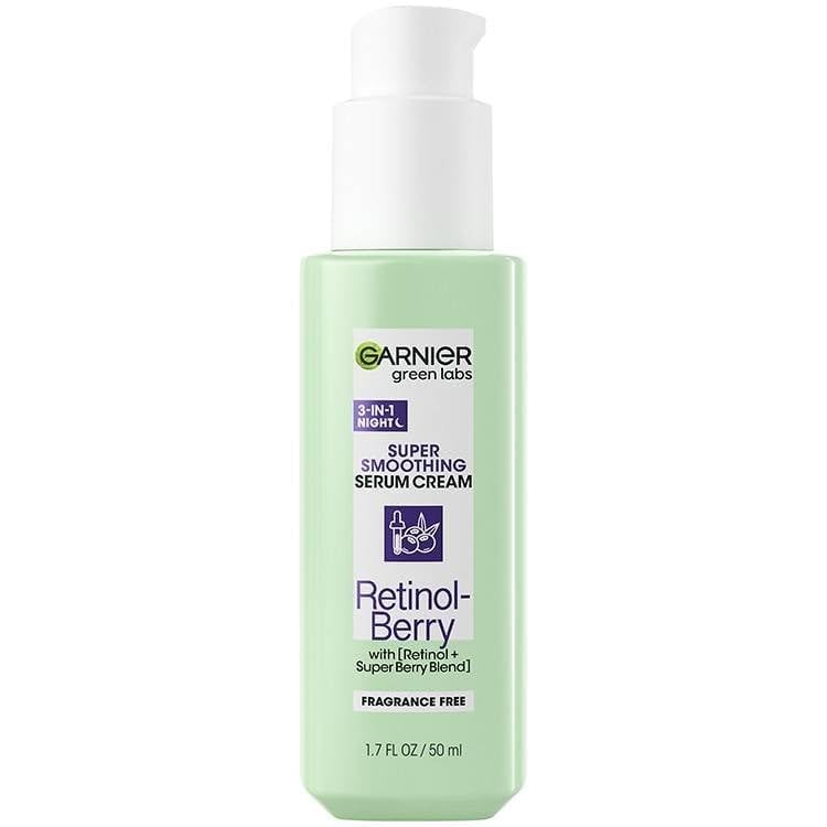 GarnierGreen Labs 3-in-1 SUPER SMOOTHING SERUM Cream, Retinol Berry 1.7 fl oz