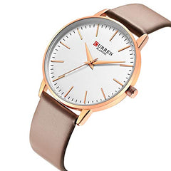 Curren 9021 Quartz Movement Round Dial Stainless Steel Strap Waterproof Women Watch - Gold, White