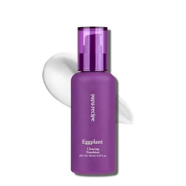 Papa Recipe Eggplant Clearing Emulsion, Korean Lightweight Skin Care Moisturizer, Eggplant Extract & Lupeol, Centella Asiatica for Soothing & Deep Hydration, Korean Skincare