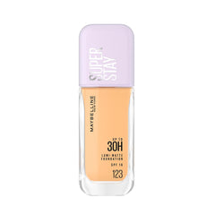 Maybelline New York Super Stay Lumi Matte Liquid Foundation, 30 HR Long Lasting yet Lightweight, 123, 35ml