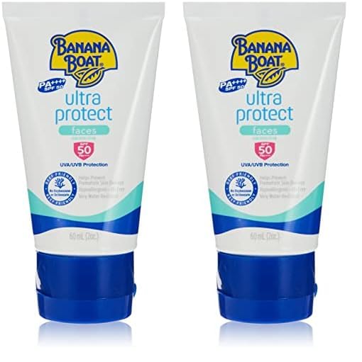 Banana Boat Ultra Protect Faces Sun Screen Lotion SPF 50, 60ml (Pack of 2)