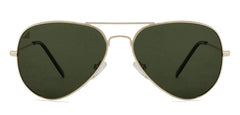 Vincent Chase Eyewear By Lenskart | Full Rim Aviator Branded Latest and Stylish Sunglasses | Polarized and 100% UV Protected | Men & Women | Medium | VC 5158/P-Pack of 1 | Golden Frame / Green Lens