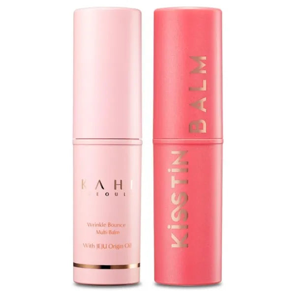 KAHI Multi Balm Max Daily Moisturizer for Face + Kisstin Pink Face Balm Moisturizer Lip and Check Stick | All-in-One Hydrating Lip Balm Eye Cream Neck Cream Make Up Base & Face Mist Moisture Balm Stick