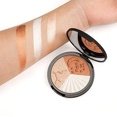 Bolver Highlighter Makeup Palette, Powder Palette Facial Bronzers Illuminator Palette Highlighter Baked Waterproof Long Lasting. (H03)