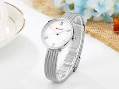 CURREN 9020 Fashion Lady Quartz Watch Women Bracelet Wrist Watch Relogio Feminino (sliver)