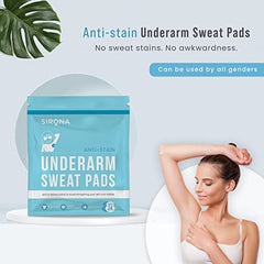 Sirona Disposable Underarm Sweat Pads, Antiperspirant Absorbent Odour Blocker Pads Armpit Dress Shields, Fight Hyperhidrosis (24 Count (Pack of 2))