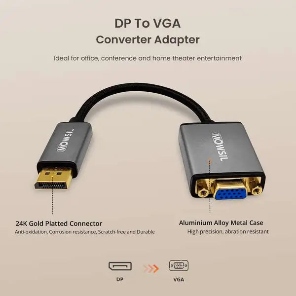 Mowsil DP to VGA Converter Adapter