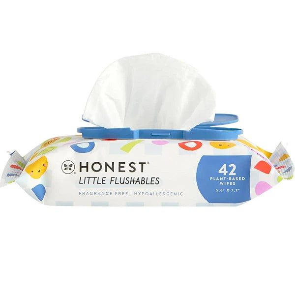 The Honest Company Hypoallergenic Toddler Flushable Wipes, 42 Count