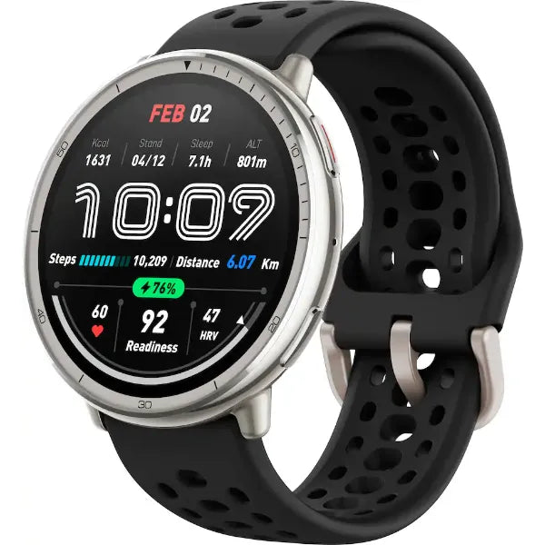 Amazfit Active 2 Round Smartwatch (A2437) - 1.32" AMOLED Display With Black Sport Band