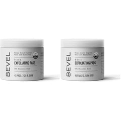 Bevel 10% Glycolic Acid Toner Pads for Face, Helps Remove Dead Skin Cells and Reduce Ingrown Hairs for Even Skin Tone and Texture, 45 Count