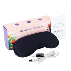 Democe Heated Eye Mask with Vibration Massage - USB Warm Compress with Temperature & Timer Control