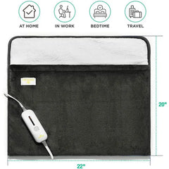 Medical King Electric Foot Warmer - Extra Large Heated Pad for Bed & Office, 3 Settings, Auto Shut-Off - Grey