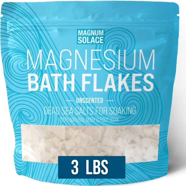 Magnum Solace Magnesium Flakes for Bath Magnesium Chloride Flakes Dead Sea Salts for Soaking