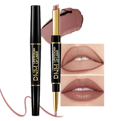 Kaely 2-in-1 Lip Liner & Lipstick Set Kit for Women, Matte Lips Kit with Lip Liner Lip Stains Long Lasting Waterproof 24 Hour Lipstick and Lip Liners Combo Lipliners Pencil Set