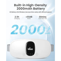 iDOO Cordless Electric Heating Pad With 3 Heat Setting and 3 Massage Modes
