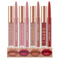 LANGMANNI Matte Lipstick with Lipliners Durable Makeup Set,Long Lasting Non Stick Cup Not Fade Waterproof Pigmented Velvet Lipgloss Kit Beauty Cosmetics Makeup Gift for Women