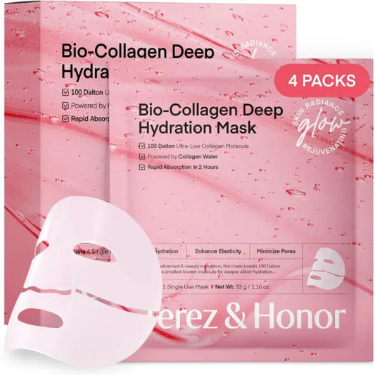 TEREZ & HONOR Korean Collagen Mask & Eye Patch Collection – Hydrogel Face Masks for Deep Hydration, Firming, Glow, Elasticity & Under-Eye Care