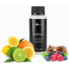 AROMELY Joyful by Aromely Essential Diffuser Oil Blend - Signature Diffuser Aroma Scent - Luxurious Fragrance with Notes of Lemon, Oranges, Basil, BlackBerry, Red Berries, Musk and Oak