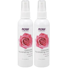 NOW Foods Solutions Rosewater Rejuvenating Mist, Hydration and Rejuvenation Spray for All Skin and Hair Types, 4-Ounce
