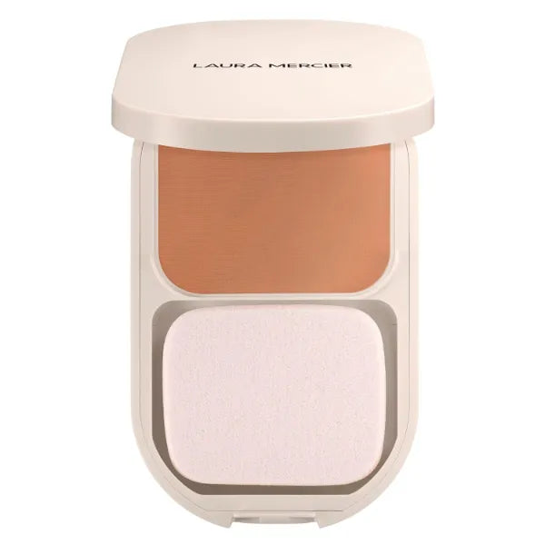 Laura Mercier Real Flawless Feather Matte Powder Foundation, Sheer to Medium Coverage, 16 HR Fade-Proof Wear, Hydration & Shine Control, Weightless Face Powder Compact, Hyaluronic Acid Infused