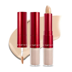 TIRTIR Glide&Hide Blurring Concealer - Creamy texture, Conceals dark circles and wrinkles, Dual formula (liquid tip & balm stick), Long-lasting wear, Korean Makeup, #0.5N, 0.28 Oz