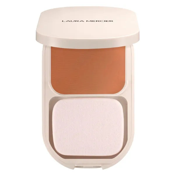 Laura Mercier Real Flawless Feather Matte Powder Foundation, Sheer to Medium Coverage, 16 HR Fade-Proof Wear, Hydration & Shine Control, Weightless Face Powder Compact, Hyaluronic Acid Infused