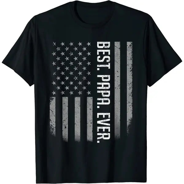 Mens Best Papa Ever US American Flag Shirt Gifts For Father's Day T-Shirt