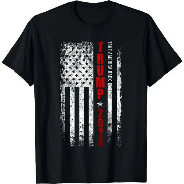Donald Trump 2024 Take America Back American Flag Patriotic T-Shirt