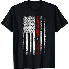 Donald Trump 2024 Take America Back American Flag Patriotic T-Shirt