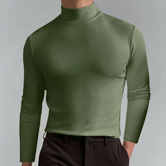 Herrnalise Mens Mock Neck T Shirts Pullover High Neck Turtleneck Premium Cotton Long Sleeve Sweaters for Men Valentine's Day For Him