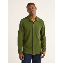 Free Assembly Men's Waffle Knit Polo Shirt with Long Sleeves